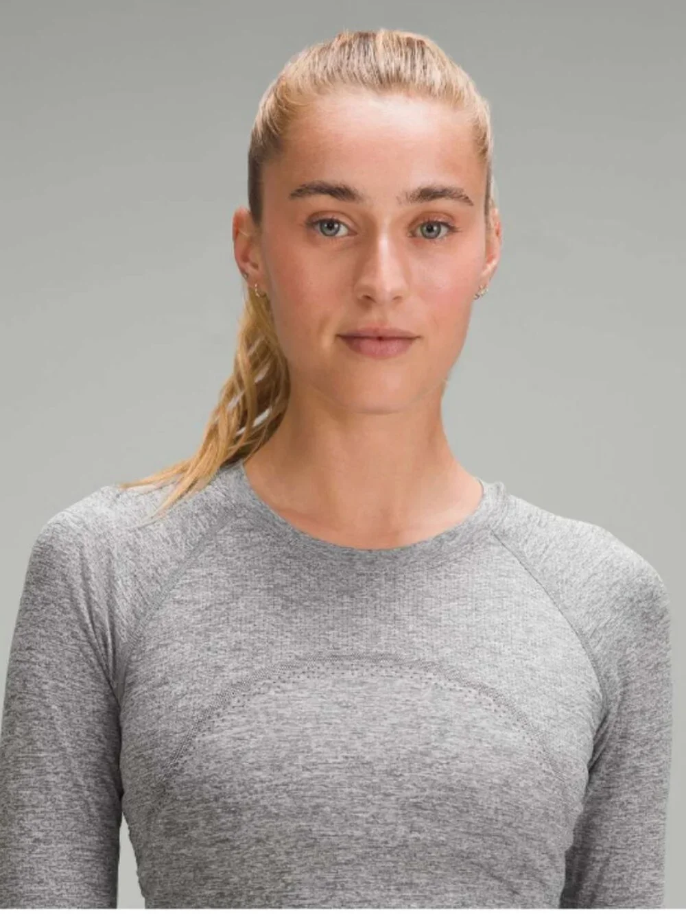 Lululemon Swiftly Tech Cropped Long-Sleeve Shirt 2.0 Slate / White